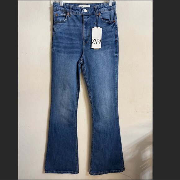 Zara Woman Blue Bootcut Jeans Size 38 (US 6) New with tags - Picture 1 of 7
